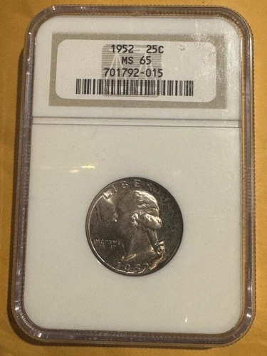 1952  Washington Silver Quarter 25c Coin MS 65 NGC