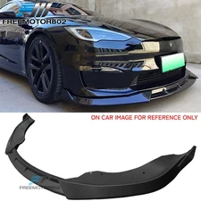Fits 21-25 Tesla Model S IK Style Matte Black 3PCS Front Bumper Lip Splitter PP
