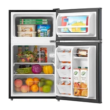 Arctic King 3.2 Cu ft Two Door Mini Fridge with Freezer, Stainless Steel, E-Star