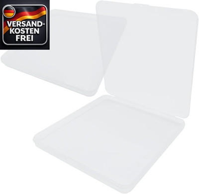 Quadratische Kunststoffaufbewahrungsboxen - transparent, robust, platzsparend fü