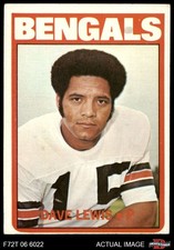 1972 Topps #237 Dave Lewis Bengals RC Stanford 4 - VG/EX