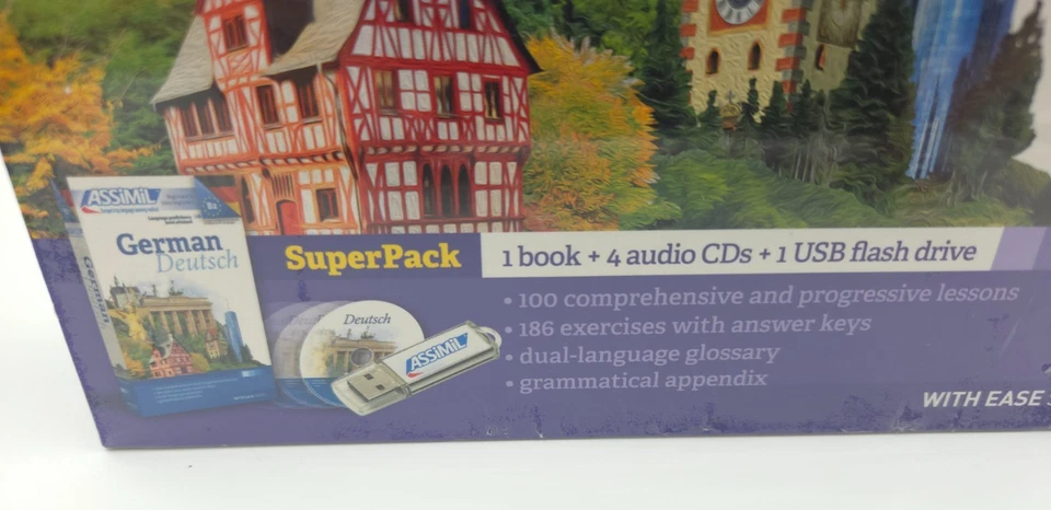 Assimil German Superpack 4 English Speakers 1 book 4 audio CDs 1 USB Flash NEW - Image 3 of 4
