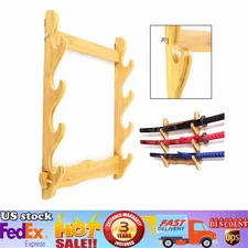 4 Wall Mount Wooden Gun Rack Natural Wood Finish Gun Storage Shelf Holder