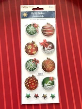 ORNAMENTS & STARS PUFFY POP-UP GLITTER STICKERS - FREE SHIPPING