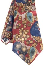 VTG CHRISTIAN DIOR ITALY ALL SILK MADE IN USA TIE WINE GRAPE VINE 56" CLASSIC