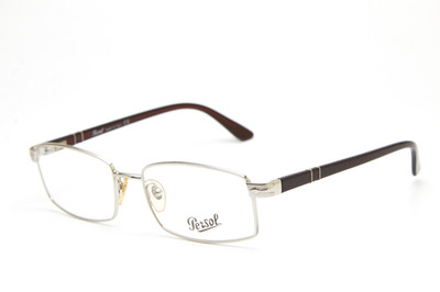 Vintage Persol 2315 Brille Y2K Rechteck Silber Schildkröte Minimalist Optisch
