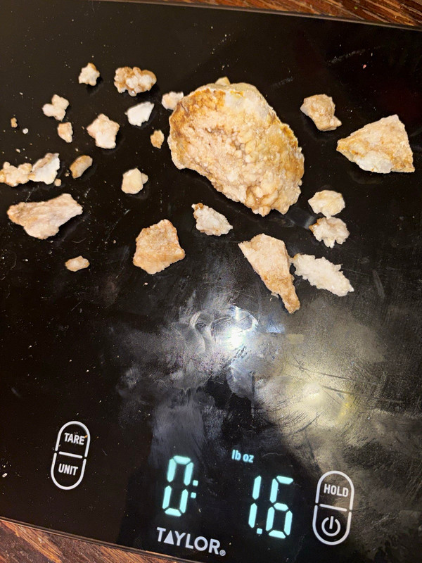 White Crystal Mineral Specimen Lot w/ Tan Matrix Rough 1.6 oz