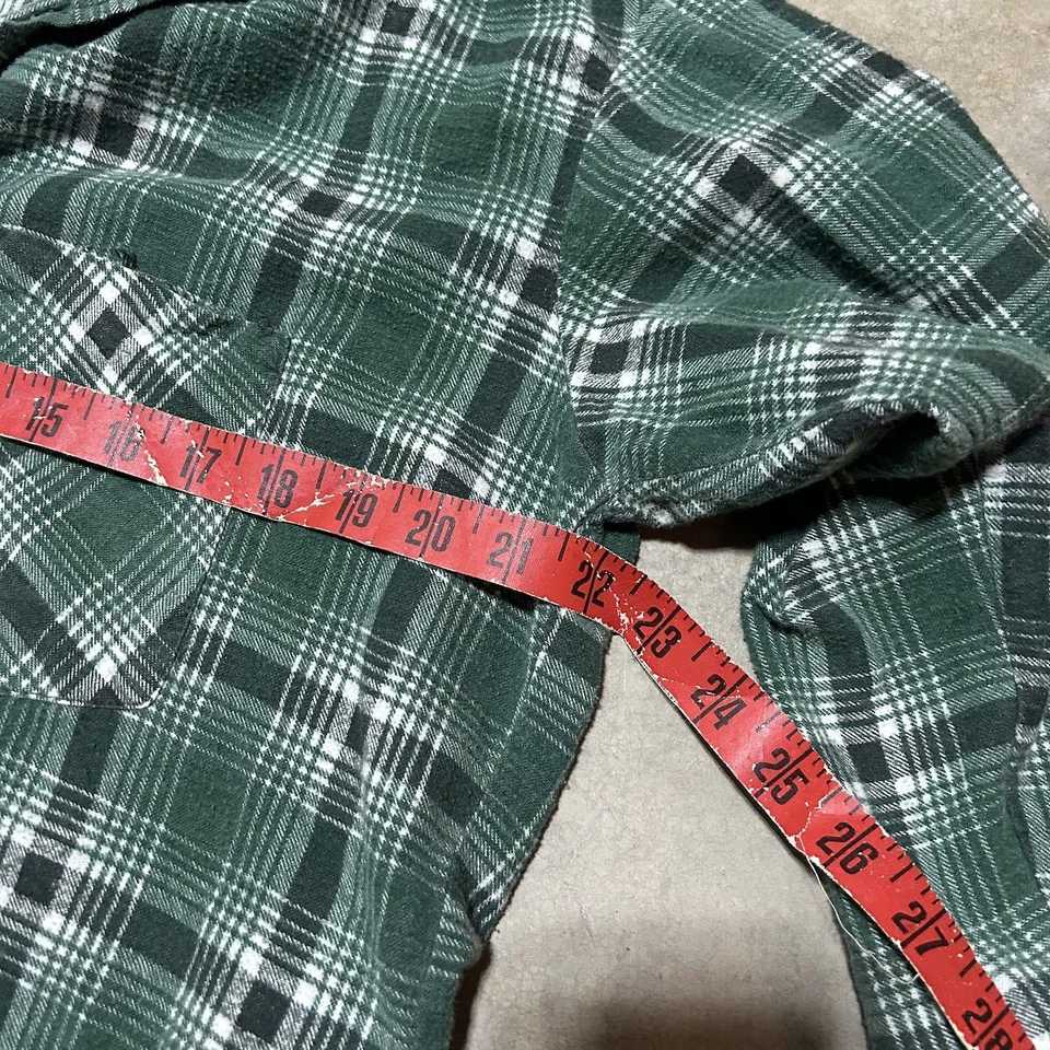 True Vintage 1970s Kmart Green Plaid Flannel Button Up Shirt - Image 3 of 3