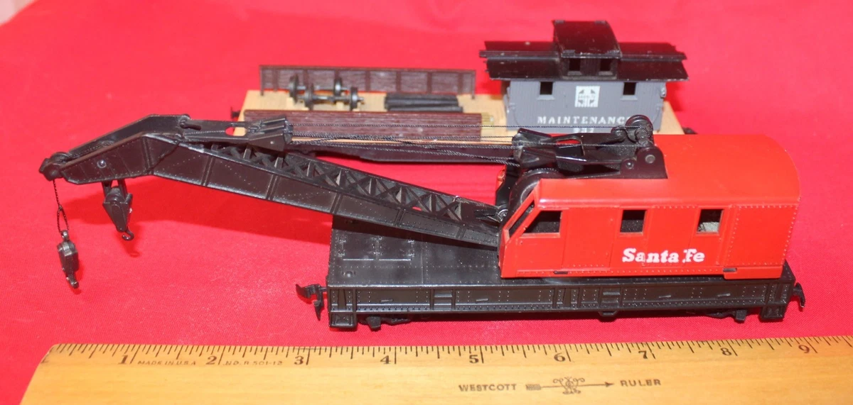 Tyco社製 Santa Fe クレーン車 赤黒 TYCO HO Crane Model Railroad Freight Cars for sale | eBay