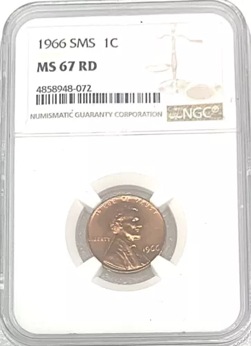 1966 SMS 1C Lincoln Memorial Cent NGC MS 67 RD