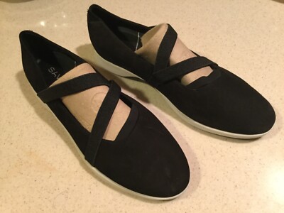 SAVA HAELY Softwalk Mary Jane Shoes Womens 40 Black Leather Slip On Straps | eBay