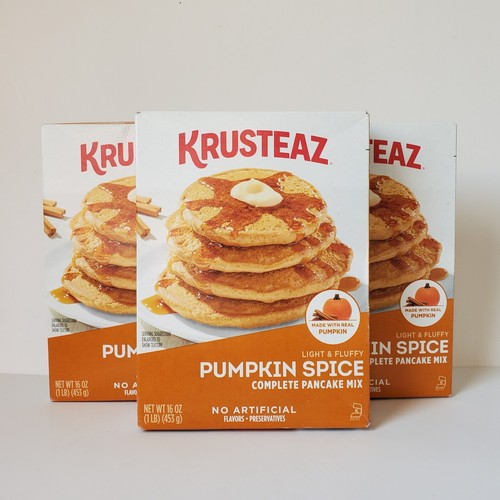 Set 3 Boxen Krusteaz Pumpkin Spice Complete Pancake Mix Made With Real Pumpkin *