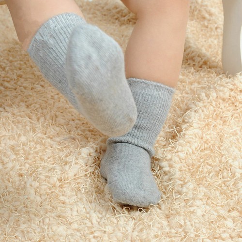 3-6 Pairs Infants Baby Kids Boy/Girls Wool Cashmere Warm Soft Solid Socks 0-6Y - Picture 4 of 12