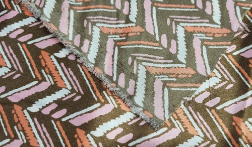 Fabric. Satin. Chevron Print. Global Chevron. 44x60 - Picture 3 of 6