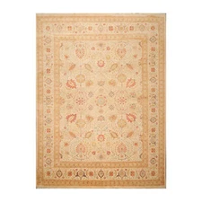 9'1"x 11'10" Hand Knotted Wool PakPersian 16/18 300 KPSI Oriental Area Rug Beige