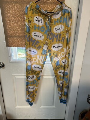 Homer Simpson Pajama Pants Sleepwear Mens Adult Size M