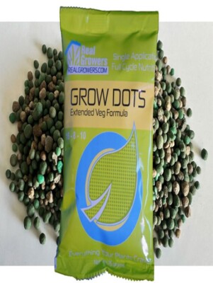 GROW DOTS EXTENDED VEG FORMULA SINGLE APPLICATION FULL CYCLE NUTRITION / 16-8-10