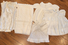 6 Items Vtg Girl Infant Baby Christening Baptismal Set and layet see all Photos