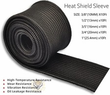 Black Fiberglass Heat Shield Sleeve Adjust Hose Heat Spark Plug Wire High Temp Black Fiberglass Heat Shield Sleeve Adjust Hose Heat Spark Plug Wire High Temp