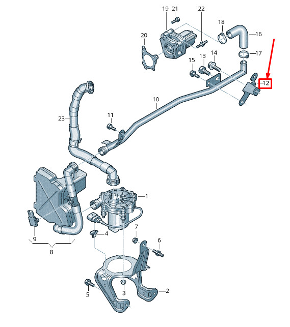 Adaptateur de convertisseur catalytique d'échappement Audi Q8 4Mn 06L131166A