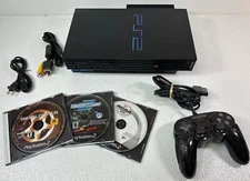 PlayStation 2 PS2 Fat Console Bundle SCPH-39001 Cont. 3 Games Tested - Works