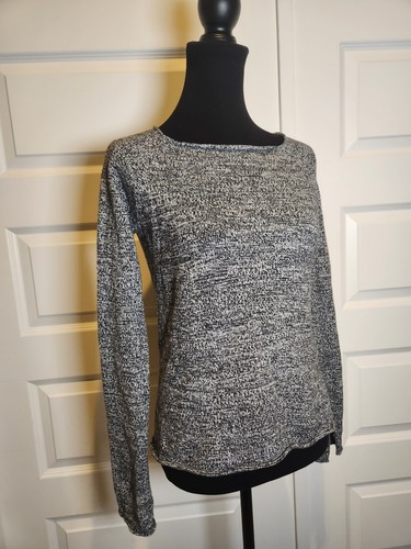 Lisa Todd Heather Gray Lace Up Back Slit Sleeve Cotton Cashmere Long Sleeve Sz S - Picture 5 of 15