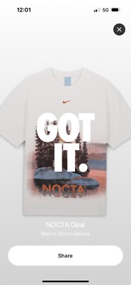 ★ Nike x Drake Nocta Opal Reels Tee White (FV7865-100) Size S - Nike Drake NOCTA Opal Reels Tee Graphic Shirt