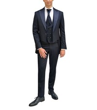 Ausgefallene Herren Hochzeitsanzug Gehrock 6 teilig Gr.56 Dunkelblau