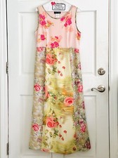 Pretty L.A.Vintage Spring Floral Sleeveless Maxi Dress size 10