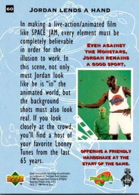 Michael Jordan Lends a Hand 1996 Upper Deck Space Jam #60 Sneak