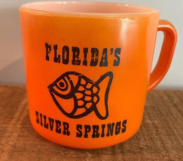 Vintage Federal Glass “Florida’s Silver Springs” Milk Glass Coffee Mug