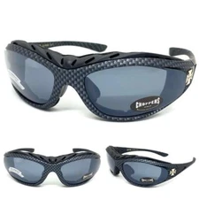 MOTORCYCLE Riding Padded Safety Protective SUN GLASSES GOGGLES Wind Resistant C4