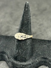 Vintage 925 Sterling Silver Open Work Filigree Ring Size 5.5 - 1.5g