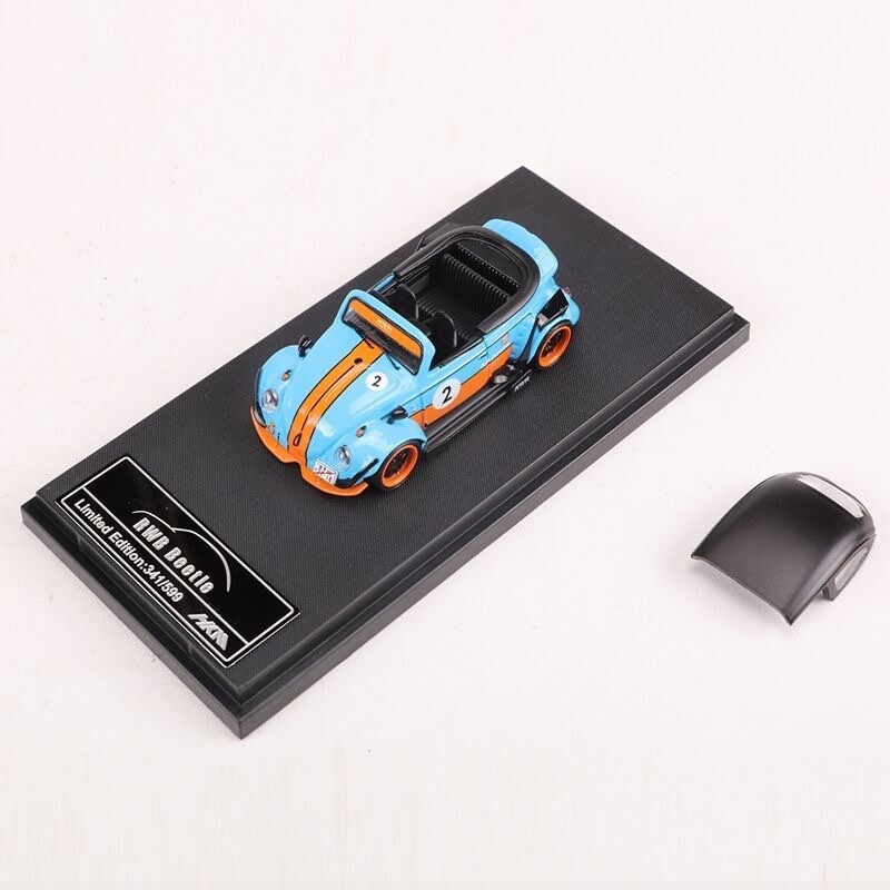 ZD HKM 1:64 RWB Gulf Beetle VW Convertible Sports Model Diecast