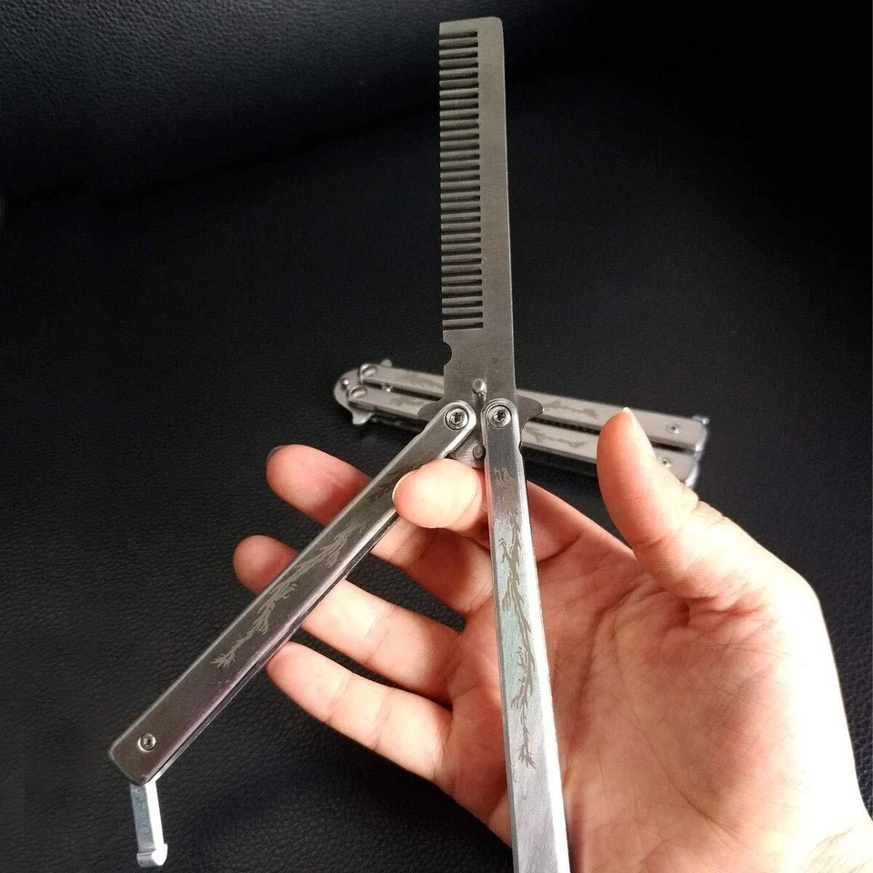 Dragon Totem Butterfly-Messer und -Messer aus Edelstahl Silber - Bild 4 von 4