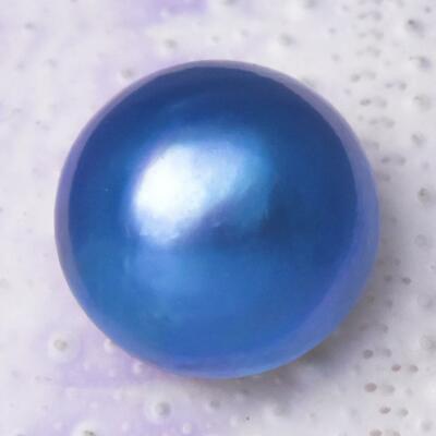 11.08 mm Blue Mabe Pearl Round Iridescent Cultured in Sumbawa Indonesia 0.62 g