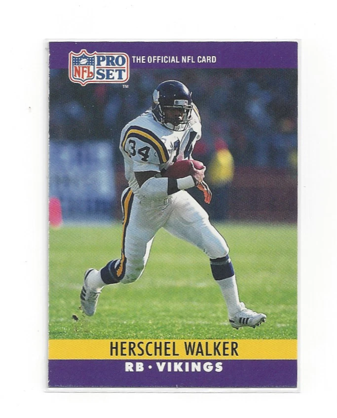 Herschel Walker 1990 Pro Set #197 Vikings NFL Football Card Trade Era Star RAW