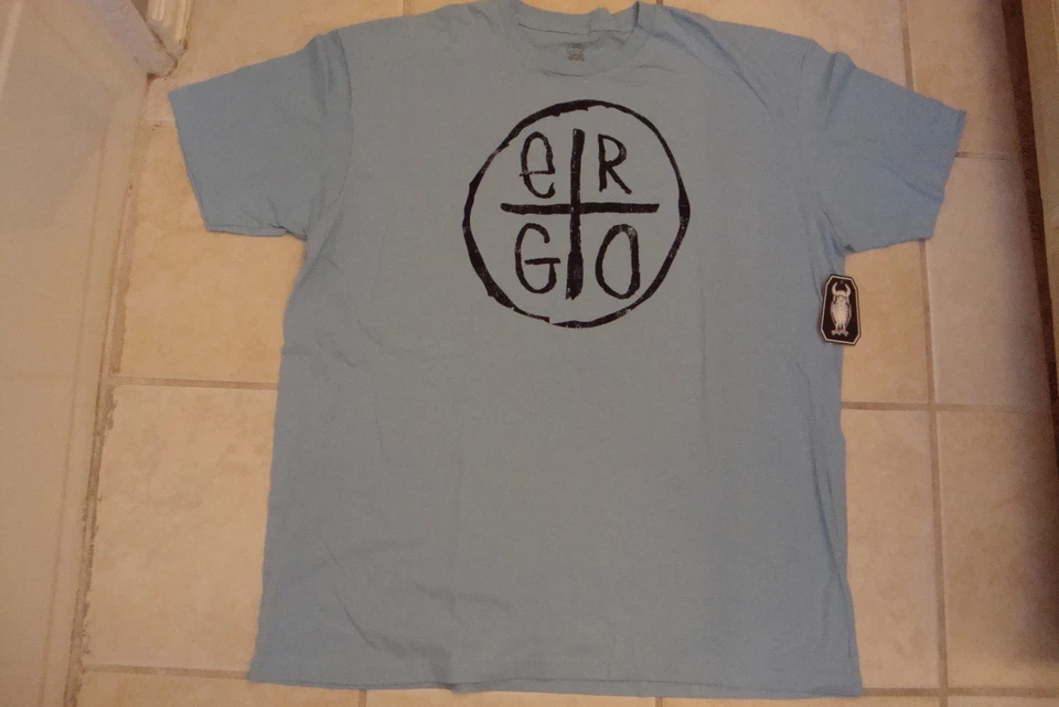 Camiseta Ergo Apparel Nombre Marca Logo Estilo Clásico Nueva Azul Suave 2XL Foto 2 de 2