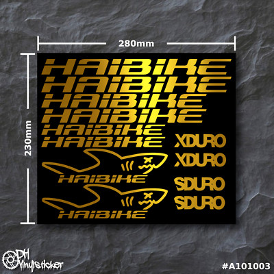 Haibike Sticker Gold | Aufklebersatz Set Fahrrad eBike BMX MTB Rahmen