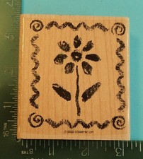 Stampin Up SIMPLE FRAMED LONG STEMMED FLOWER Rubber Stamp