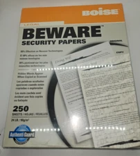 Boise Beware Legal Security Papers Rx Approved, 250 Sheets, Fraud Protection