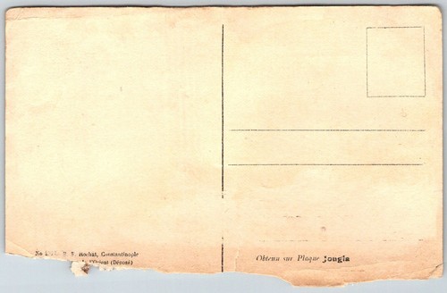 Constantinople Turkey c1910 Postcard Dans La Corne D'Or Sailboat Mosque damage - Picture 2 of 2