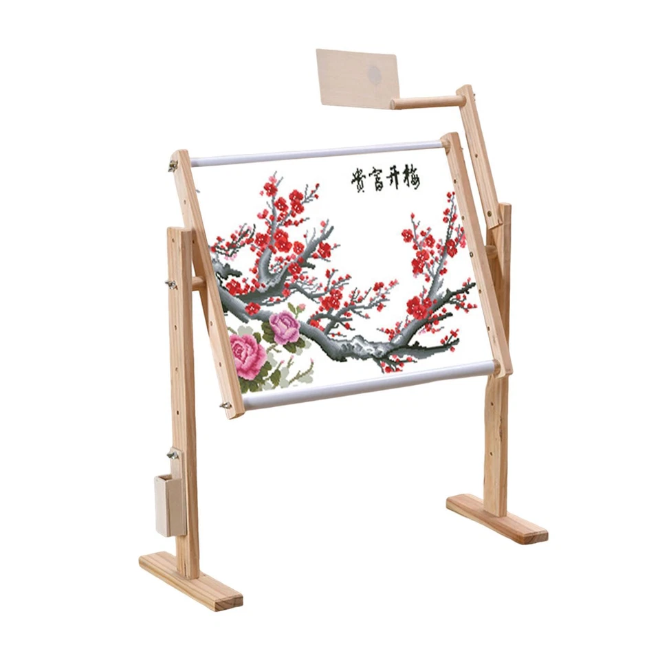Wooden Cross Stitch Stand DIY Craft Embroidery Frame Stand 360 Rotated - Image 4 of 4