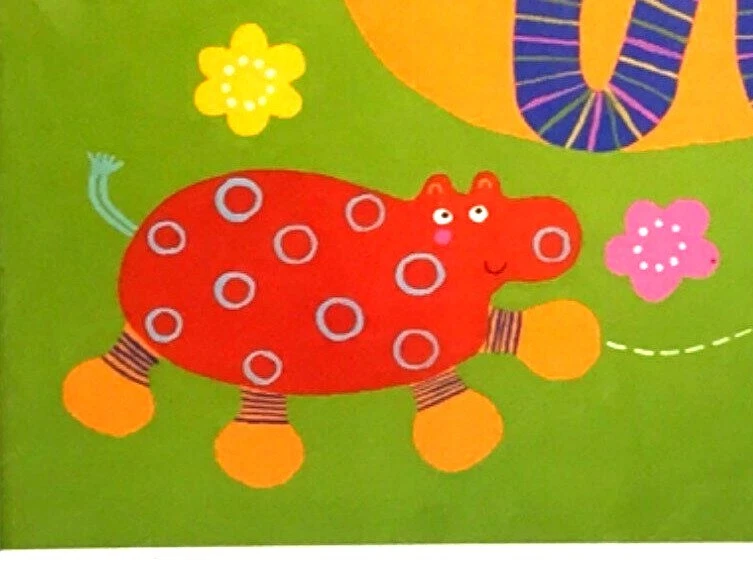 Vintage Framed Art Print 1999 IKEA Fantasi Barnslig 12 x 12 Hippo Worm Goat - Image 3 of 4