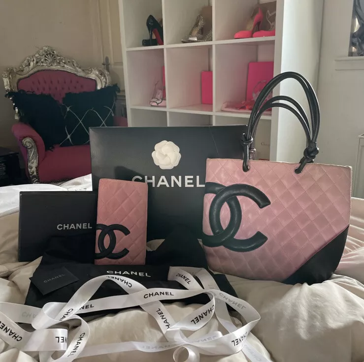 Chanel Pink and Black Large Cambon Crossbody