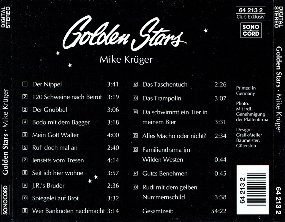 (CD) Mike Krüger – Golden Stars - Mike Krüger - Mein Gott, Walther, Der Nippel - Bild 2 von 2