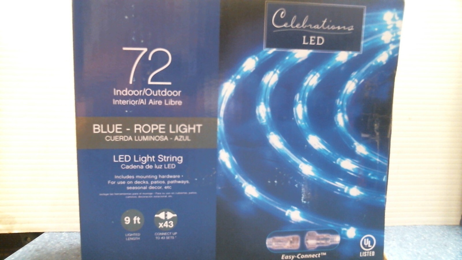 Celebrations 2T41A416 LED Rope Christmas Light Set Blue for sale online