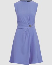 $165 Ralph Lauren Women's Purple Double-Faced Fit-Flare Dress Size 12