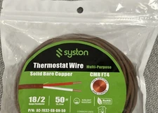 18/2 Syton Thermostat Doorbell HVAC Wire, 7032 CL3R 50'