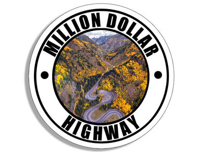 4'' million dollar highway colorado bumper sticker decal made in usa